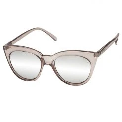 Flo & Frankie Sales Store 30 Le Specs Halfmoon Magic Cat Eye Clear Stone Silver Mirror Lens Sunglasses