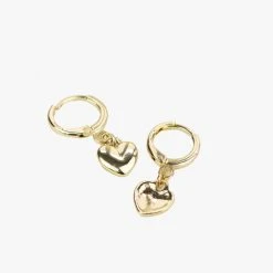 Flo Gives Back 15% To Women In Need Accessories Heart Gold Huggie Hoop Earrings
