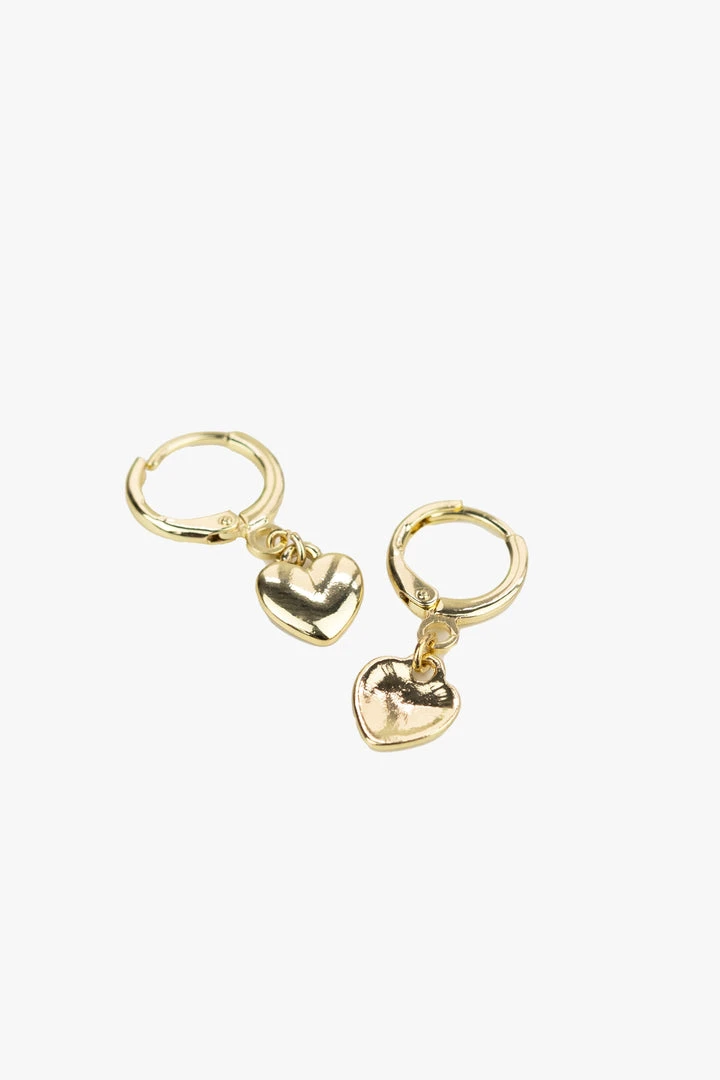 Flo Gives Back 15% To Women In Need Accessories Heart Gold Huggie Hoop Earrings 3 Flo Gives Back 15% To Women In Need Accessories Heart Gold Huggie Hoop Earrings