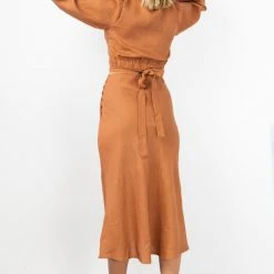 Among The Brave Fashion Utopia Spice Bias Linen Midi Skirt With Self Buttons 13 Among The Brave Fashion Utopia Spice Bias Linen Midi Skirt With Self Buttons