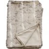 Heirloom Faux Fur Mountain Rabbit Taupe Short Hair Throw Cushion, Throws & Linen