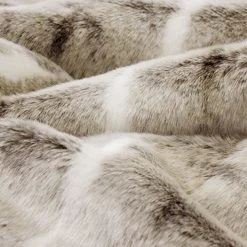 Heirloom Faux Fur Mountain Rabbit Taupe Short Hair Throw Cushion, Throws & Linen