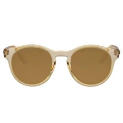 Le Specs Hey Macarena Polarized Round Blonde Brown Lens Sunglasses