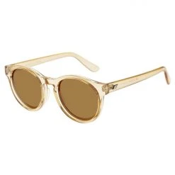 Le Specs Hey Macarena Polarized Round Blonde Brown Lens Sunglasses