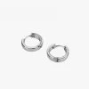 Flo Gives Back 15% To Women In Need Huggie Hoop Earrings Rhodium 2 Flo Gives Back 15% To Women In Need Huggie Hoop Earrings Rhodium