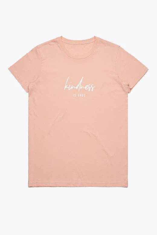 Humble + Heart Kindness Is Free Blush Organic Cotton Tee 5 Humble + Heart Kindness Is Free Blush Organic Cotton Tee