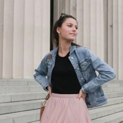 Among The Brave Charlie Mid Blue Denim Jacket Fashion