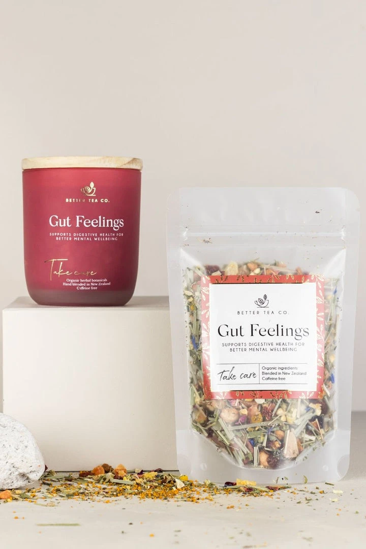 Better Tea Gut Feelings Tea Glass Jar 100g 4 Better Tea Gut Feelings Tea Glass Jar 100g