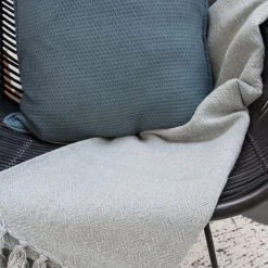 Mulberi Indira Linen Cotton Blend Concrete Throw 130x190cm Cushion, Throws & Linen