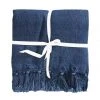 Mulberi Indira Linen Cotton Blend Indigo Blue Throw 130x190cm