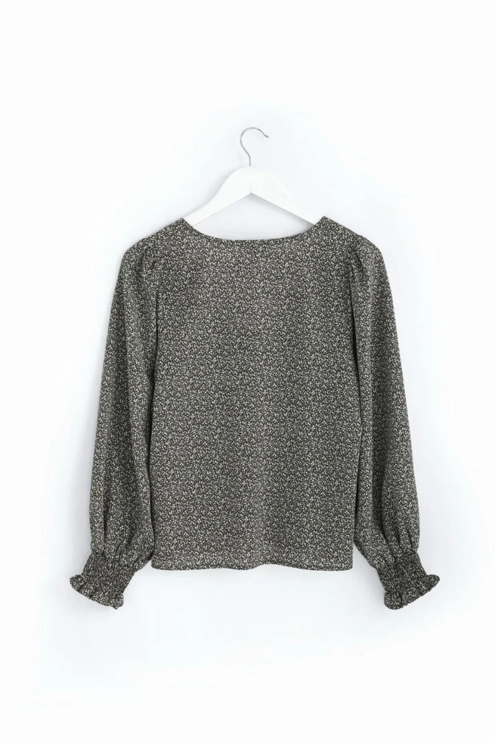 Among The Brave In Love Tobacco Ditsy Floral LS Shirred Cuff Tie V Neck Top Fashion 8 Among The Brave In Love Tobacco Ditsy Floral LS Shirred Cuff Tie V Neck Top Fashion