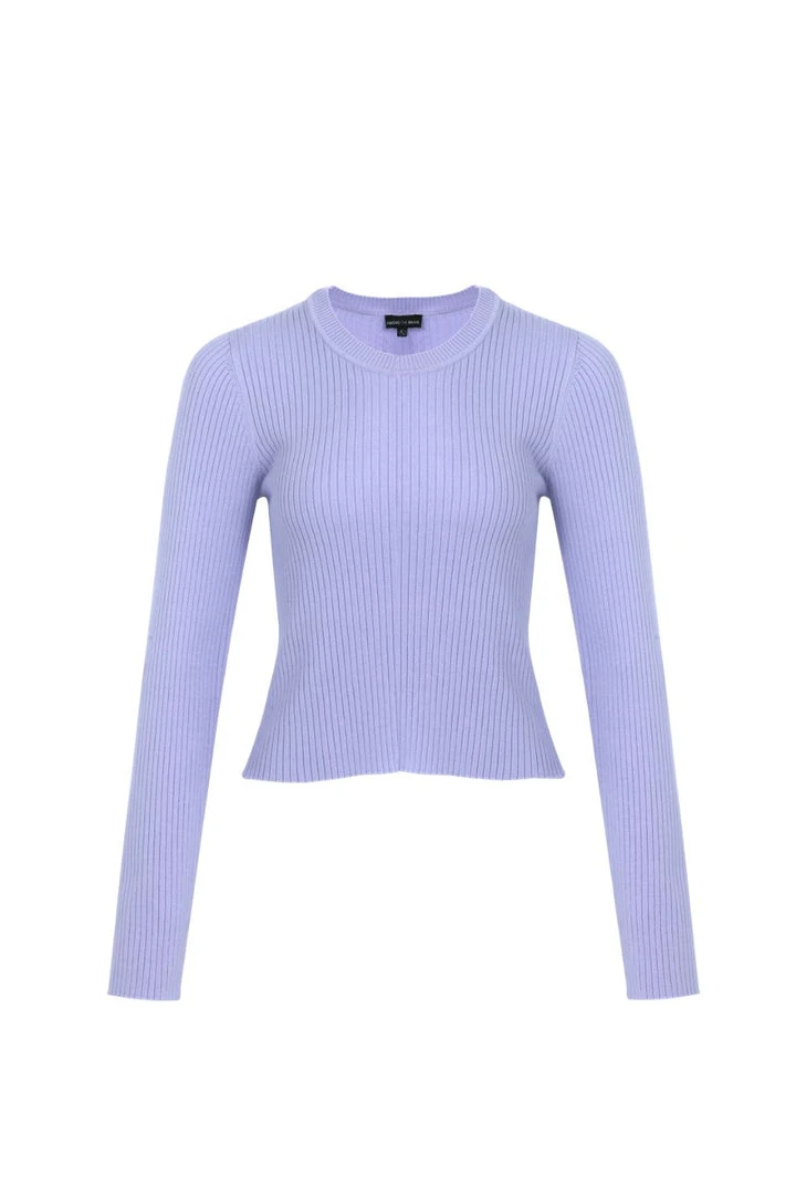 Among The Brave Fashion Inspired Lilac LS Rib Knit Cropped Crew Neck Top 6 Among The Brave Fashion Inspired Lilac LS Rib Knit Cropped Crew Neck Top