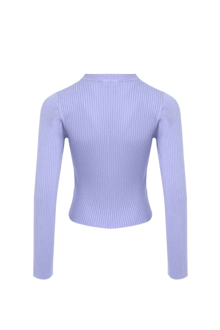 Among The Brave Fashion Inspired Lilac LS Rib Knit Cropped Crew Neck Top 7 Among The Brave Fashion Inspired Lilac LS Rib Knit Cropped Crew Neck Top