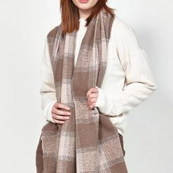 Ketz-Ke Plaid Dusky Pink Scarf Accessories