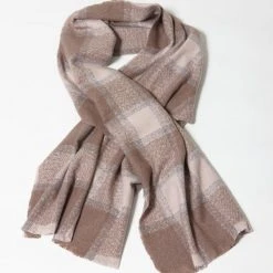 Ketz-Ke Plaid Dusky Pink Scarf Accessories
