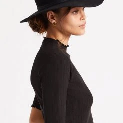 Brixton Joanna Packable Black Felt Hat