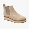 Walnut Jade Stacked Mushroom Suede Leather Ankle Boot Accessories
