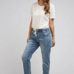 Foxwood Juliette Jogger Elastic Waist Blue Jean