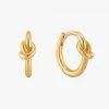 Ania Haie Forget Me Knot Huggie Hoop Gold 12mm Earrings Accessories