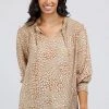 Foxwood Kaiya Beige Animal LS Top 2 Foxwood Kaiya Beige Animal LS Top