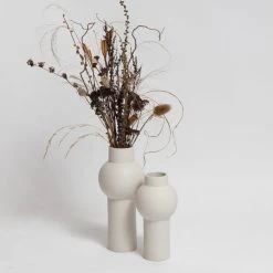 NED Collections Living & Decor Kansas White Bulb Medium Vase