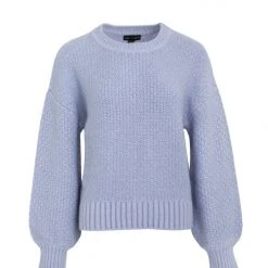 Among The Brave Keeper Lilac Chunky Textured Boxy Balloon Sleeve Knit