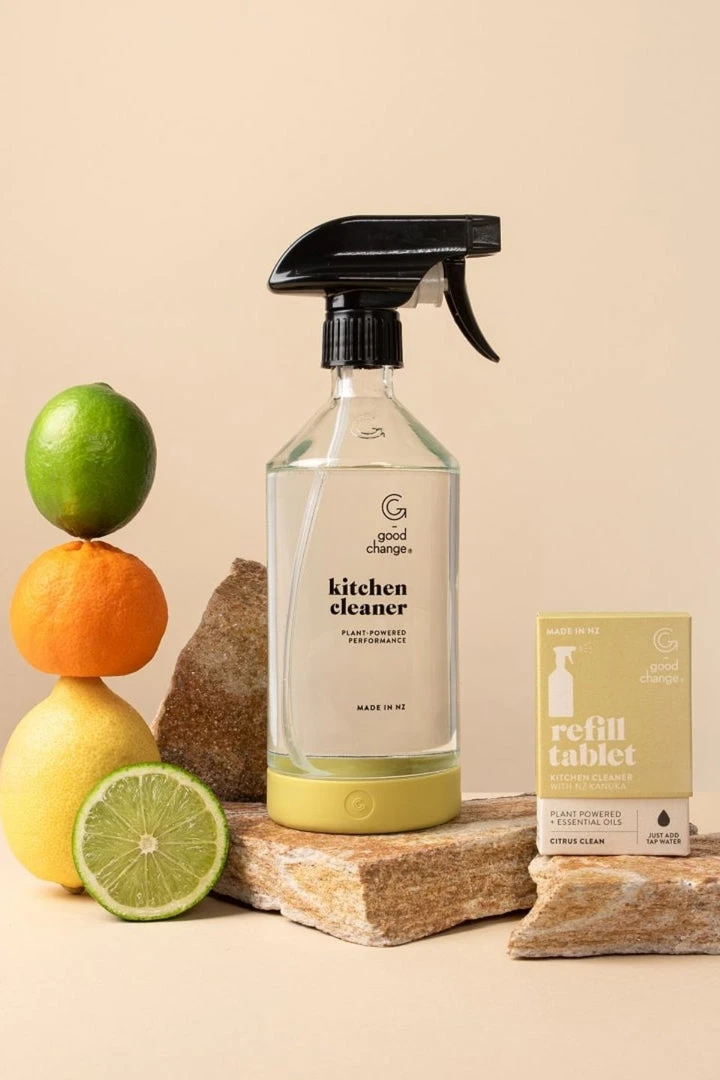 Good Change Table & Kitchen Kitchen Cleaner Buttermilk Reusable Glass Silicone Base Bottle 4 Good Change Table & Kitchen Kitchen Cleaner Buttermilk Reusable Glass Silicone Base Bottle