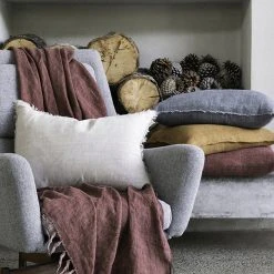 Mulberi Kobo Linen Natural Rectangle Cushion 40x60cm Cushion, Throws & Linen