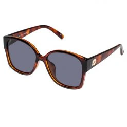 Le Specs Accessories Athena Alt Fit Oversized Square Toffee Tort Smoke Lens Polarised Sunglasses