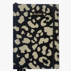 Papier HQ Gifts For Her Leopard Linen Black + Gold Planner