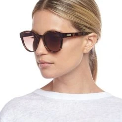 Le Specs Paramount Round Milky Tort Brown Gradient Lens Sunglasses Accessories