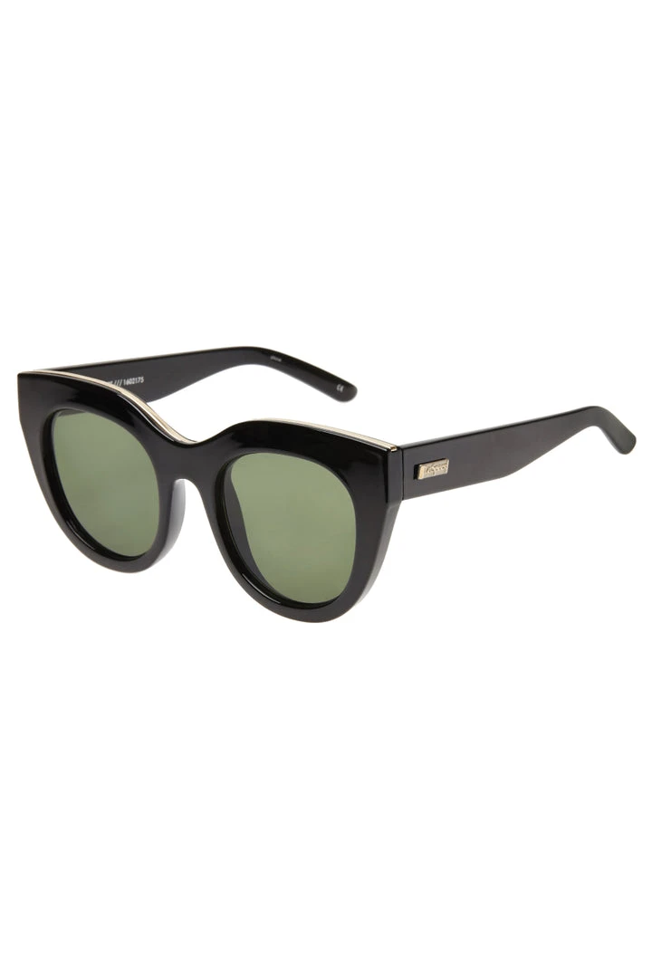 Le Specs Air Heart Cat Eye Black Gold Khaki Lens Sunglasses 3 Le Specs Air Heart Cat Eye Black Gold Khaki Lens Sunglasses