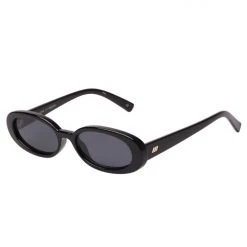 Le Specs Accessories Outta Love Oval Black Smoke Lens Sunglasses