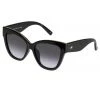 Le Specs Le Vacanze Oversized Cat Eye Black Gold Smoke Gradient Lens Sunglasses Accessories