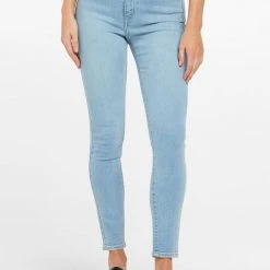 Lee Denim High Licks Crop Strike A Cord Pale Blue Skinny Jean