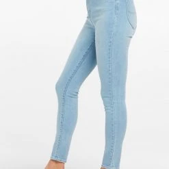 Lee Denim High Licks Crop Strike A Cord Pale Blue Skinny Jean