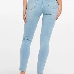 Lee Denim High Licks Crop Strike A Cord Pale Blue Skinny Jean