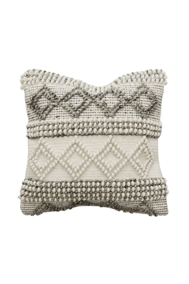Mulberi Cushion, Throws & Linen Leblon Natural White Grey Textured Cushion 45x45cm 3 Mulberi Cushion, Throws & Linen Leblon Natural White Grey Textured Cushion 45x45cm