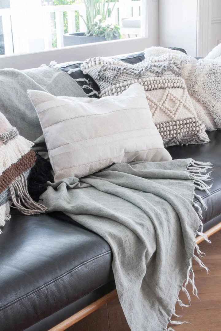 Mulberi Cushion, Throws & Linen Leblon Natural White Grey Textured Cushion 45x45cm 4 Mulberi Cushion, Throws & Linen Leblon Natural White Grey Textured Cushion 45x45cm