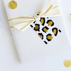 Elm Paper Leopard Gold Foil Gift Tag