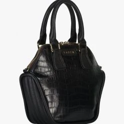 Saben Accessories Liv Black Croc Leather Hand Bag
