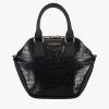 Saben Accessories Liv Black Croc Leather Hand Bag