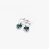 Stolen Love Anchor Heart Blue Quartz Semi Hoop Stud Earrings