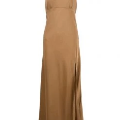 Among The Brave Lucky Charm Spice Satin Sleeveless Tie Back High Neck Midi Dress Fashion 10 Among The Brave Lucky Charm Spice Satin Sleeveless Tie Back High Neck Midi Dress Fashion