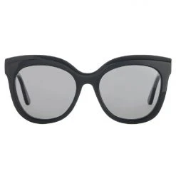 Bask Luna Shiny Black Grey Polarised Oversized Sunglasses Accessories