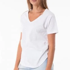 Silent Theory Fashion Marvellous V Neck White Tee