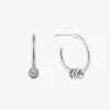 Ania Haie Modern Minimalism Silver Hoop Earrings With Circle Bead Detail Accessories 2 Ania Haie Modern Minimalism Silver Hoop Earrings With Circle Bead Detail Accessories
