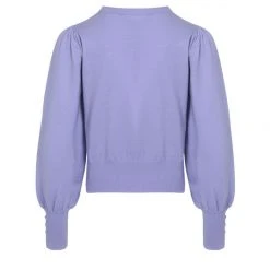 Among The Brave Fashion Madison Lilac Deep Button Cuff Crop Knit Top