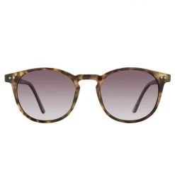 Prive Revaux Maestro Round Thin Champagne Tort Grey Gradient Lens Sunglasses