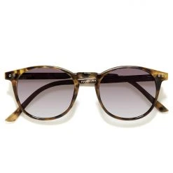 Prive Revaux Maestro Round Thin Champagne Tort Grey Gradient Lens Sunglasses